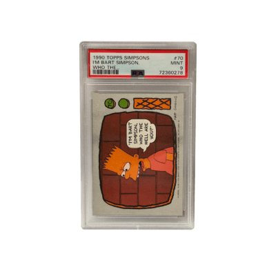 1990 Topps Simpsons "I’m Bart Simpson, Who the Hell Are You?!" Sticker – PSA 9 Mint