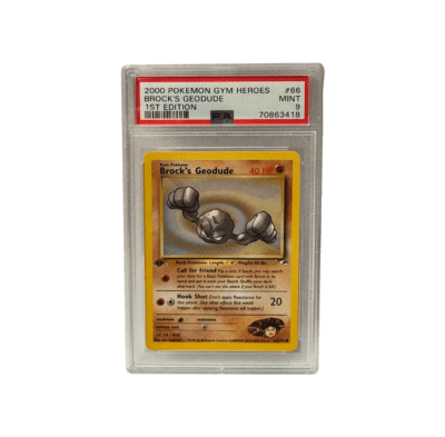 Brock's Geodude - PSA Graded MINT 9 - 1st Edition (2000 Gym Heroes)