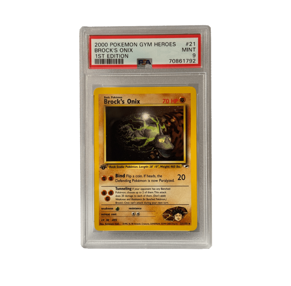 Brock’s Onix - PSA Graded Mint 9 - Gym Heroes #21 (1st Edition)