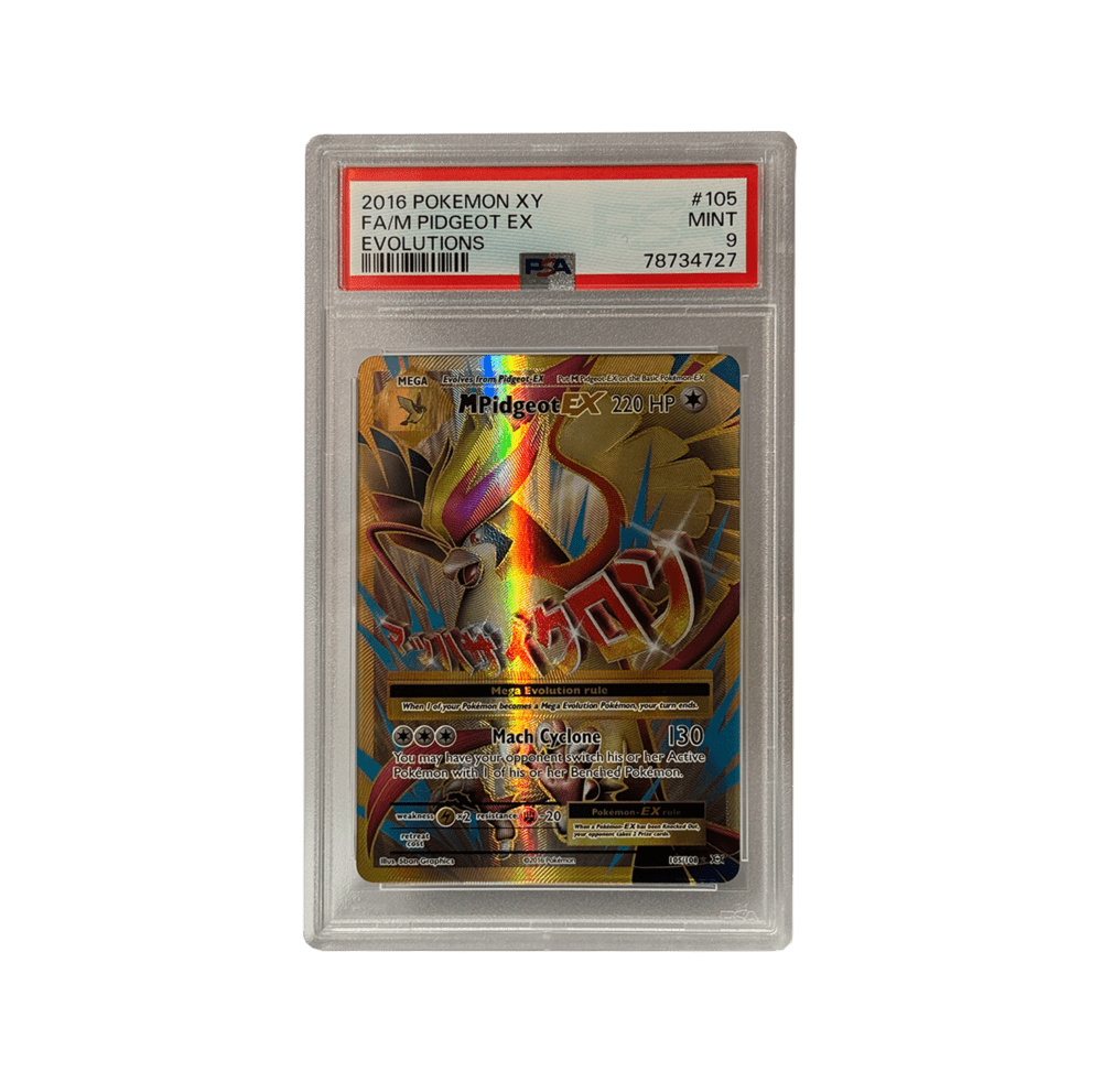 Mega Pidgeot EX (Full Art) - PSA Graded Mint 9 - Evolutions #105