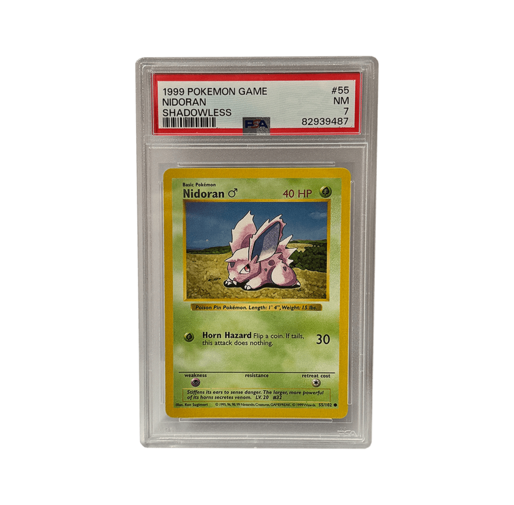 Nidoran♂ (Shadowless) - PSA Graded NM 7 - Base Set #55
